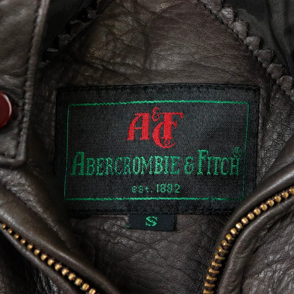 Vintage 80s Abercrombie And Fitch G1 Bomber Leather Jacket Size S Fur collar - Picture 2 of 5